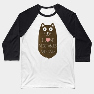 vegan cat - vegetables and cat Baseball T-Shirt